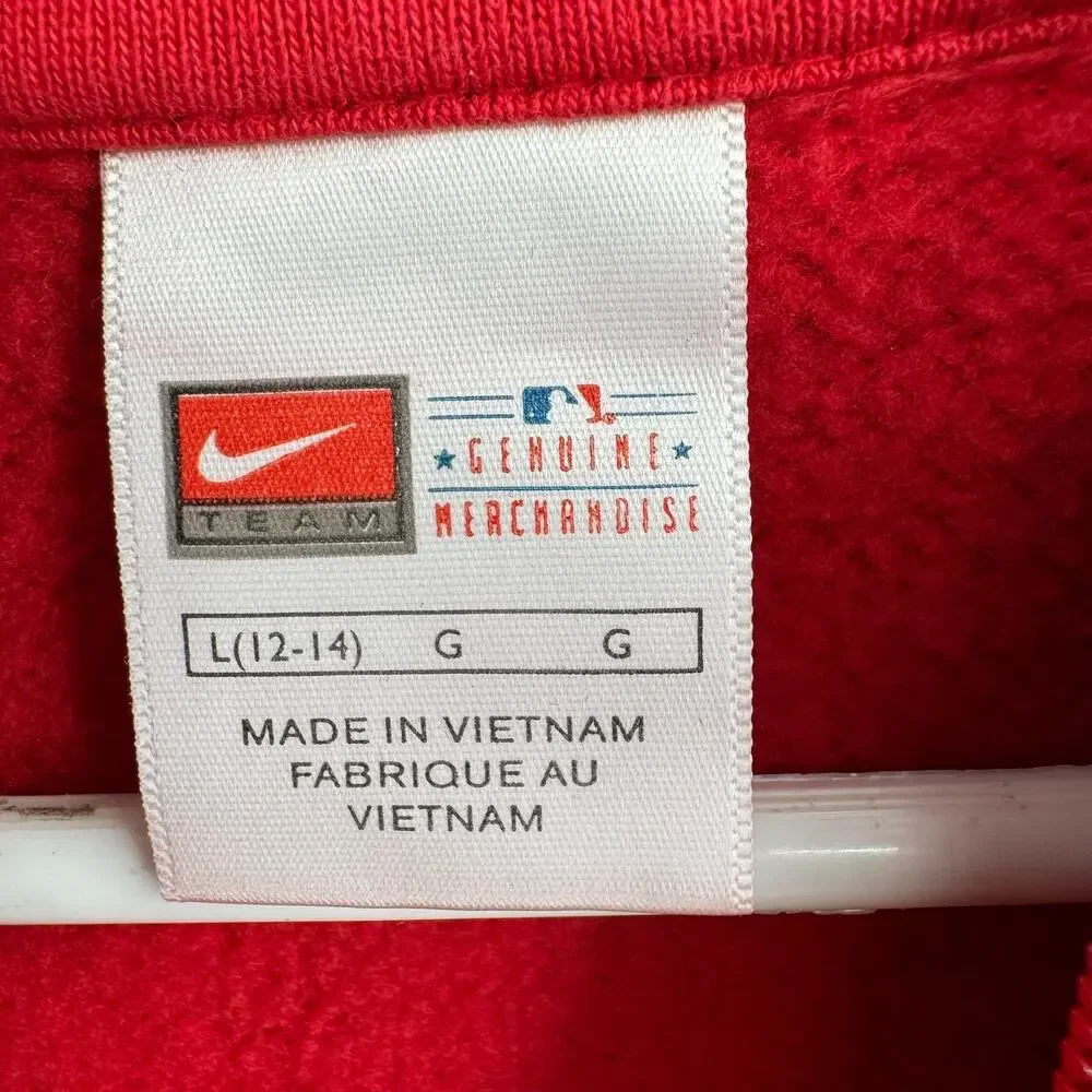 Nike MLB Los Angeles Angeles Full Zip Hoodie‎ Sweatshirt Youth Boys L 12/14 Red